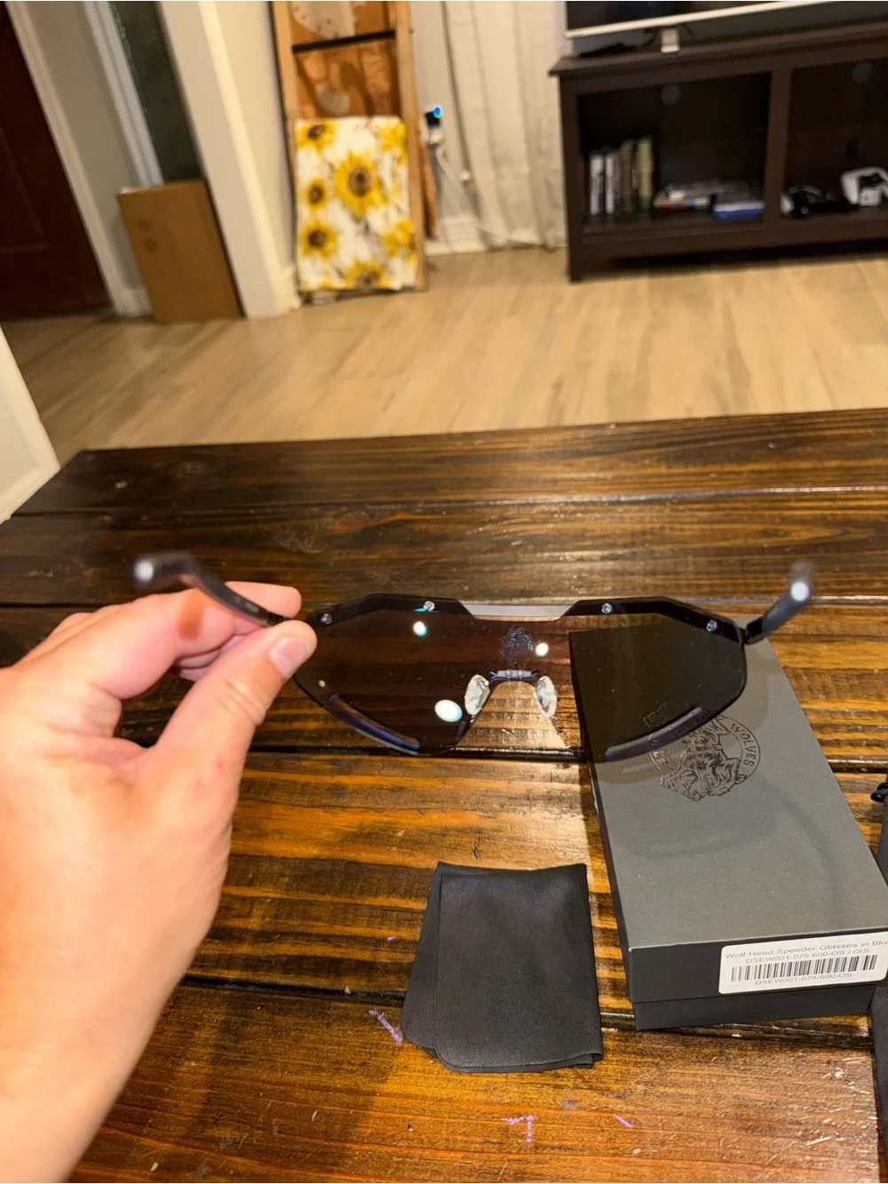 Darc Sport Wolf Head Blue Speeder Glasses